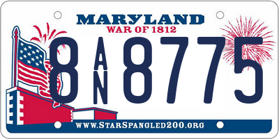 MD license plate 8AN8775