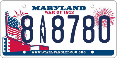 MD license plate 8AN8780