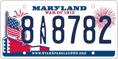 MD license plate 8AN8782