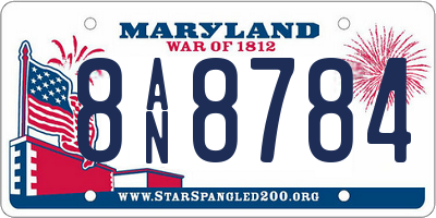 MD license plate 8AN8784