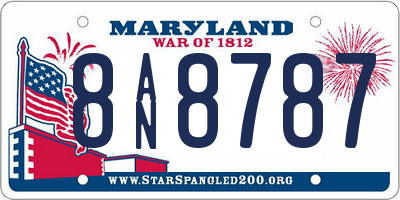 MD license plate 8AN8787