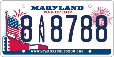 MD license plate 8AN8788