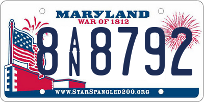 MD license plate 8AN8792