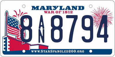 MD license plate 8AN8794