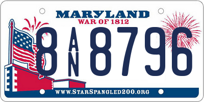 MD license plate 8AN8796