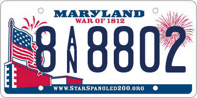 MD license plate 8AN8802