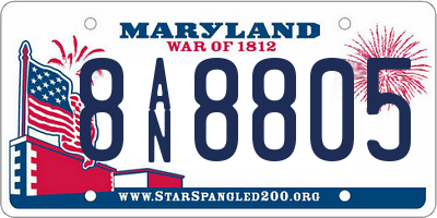 MD license plate 8AN8805