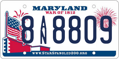 MD license plate 8AN8809