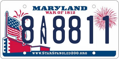 MD license plate 8AN8811