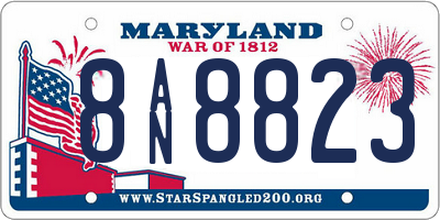 MD license plate 8AN8823