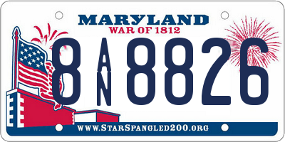 MD license plate 8AN8826