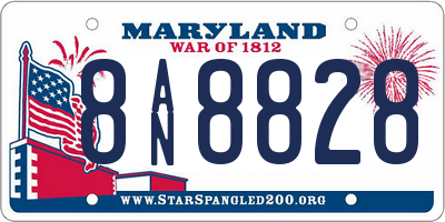 MD license plate 8AN8828