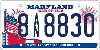 MD license plate 8AN8830