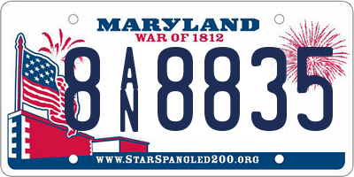 MD license plate 8AN8835