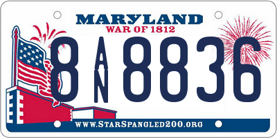 MD license plate 8AN8836