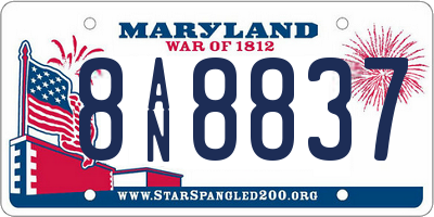 MD license plate 8AN8837