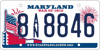 MD license plate 8AN8846