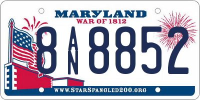 MD license plate 8AN8852