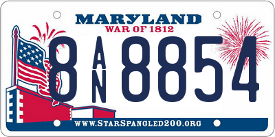 MD license plate 8AN8854