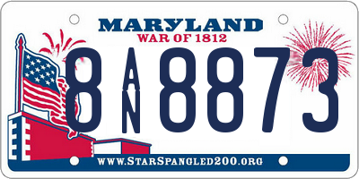MD license plate 8AN8873
