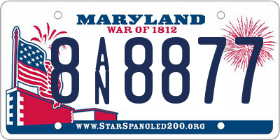 MD license plate 8AN8877