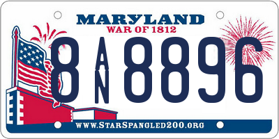MD license plate 8AN8896