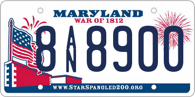 MD license plate 8AN8900