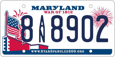 MD license plate 8AN8902