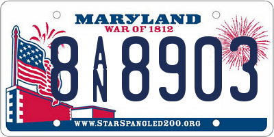 MD license plate 8AN8903