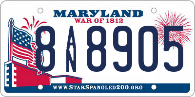 MD license plate 8AN8905