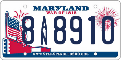 MD license plate 8AN8910