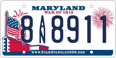 MD license plate 8AN8911
