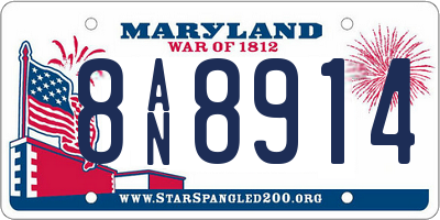 MD license plate 8AN8914