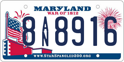 MD license plate 8AN8916