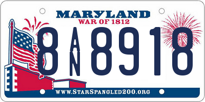 MD license plate 8AN8918
