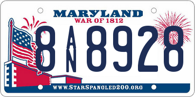 MD license plate 8AN8928