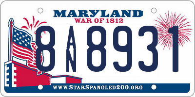 MD license plate 8AN8931