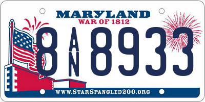 MD license plate 8AN8933