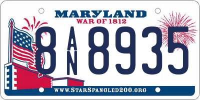MD license plate 8AN8935