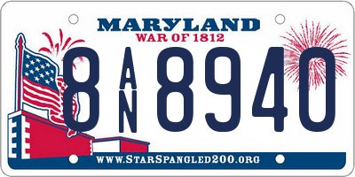 MD license plate 8AN8940