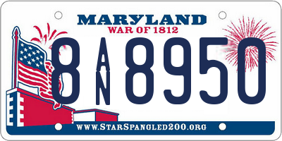 MD license plate 8AN8950