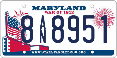 MD license plate 8AN8951