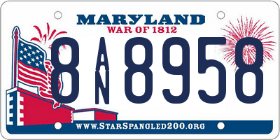 MD license plate 8AN8958
