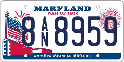MD license plate 8AN8959