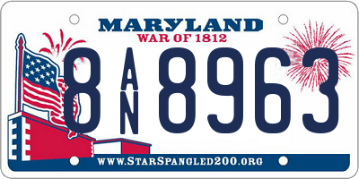 MD license plate 8AN8963