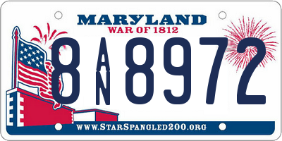 MD license plate 8AN8972