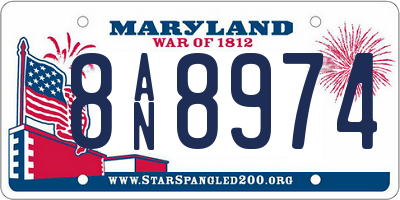 MD license plate 8AN8974