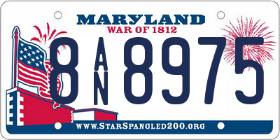 MD license plate 8AN8975