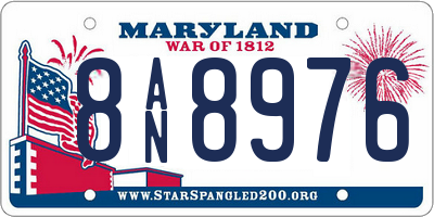 MD license plate 8AN8976