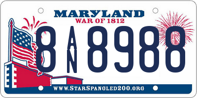 MD license plate 8AN8988